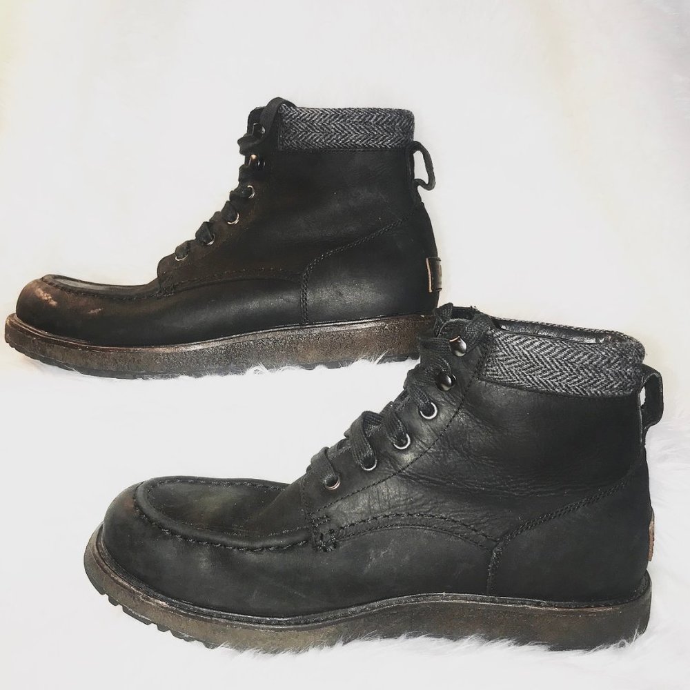 NWT UGG Merrick Black Leather Boot WATERPROOF